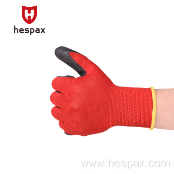 Hespax Custom Crinkle Latex Coated Glove Seamless